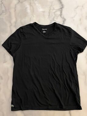 Lacoste Black V-Neck Short Sleeve Tee
